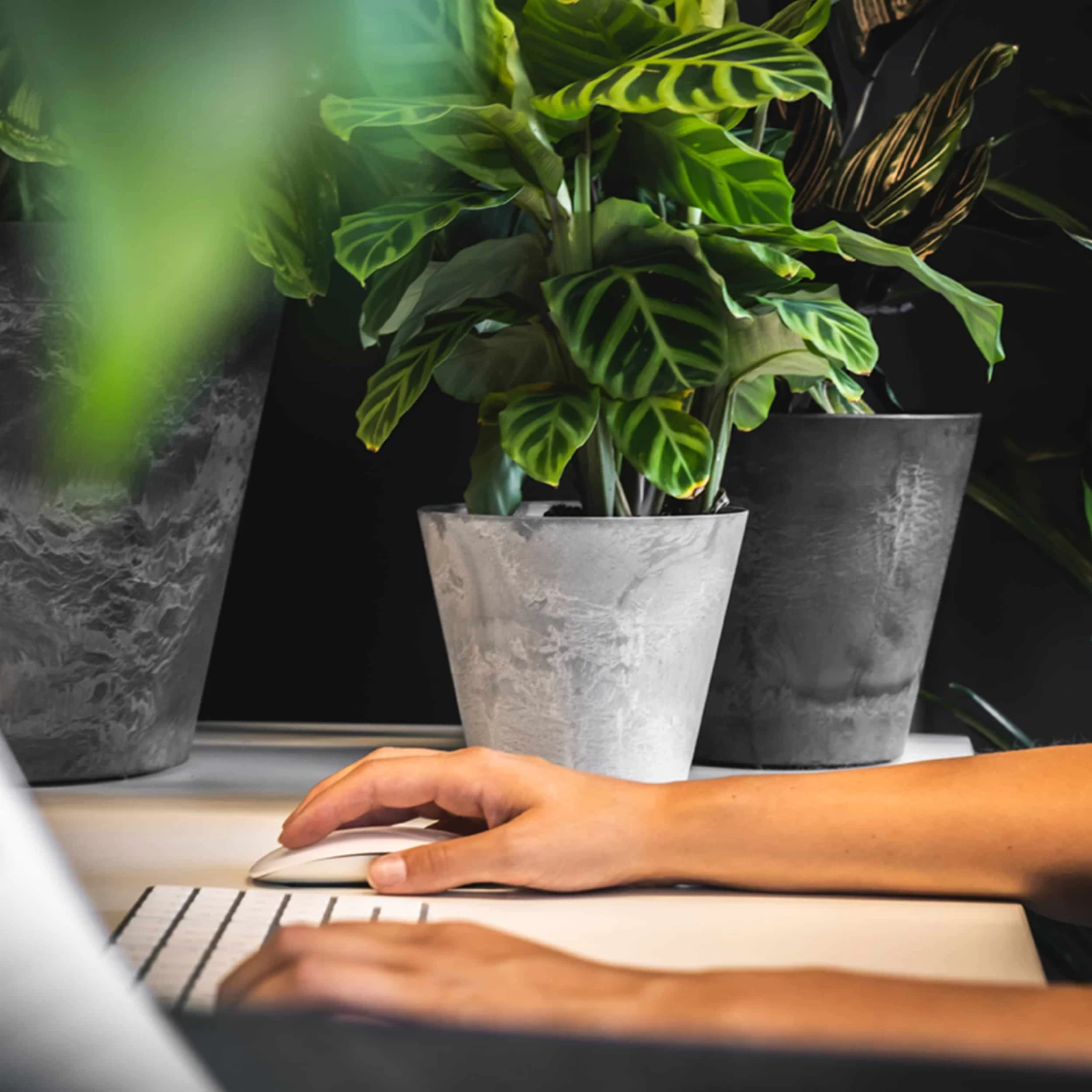 Blumentopf Claire D17cm Grau – Bild 3