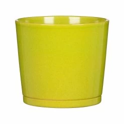 2er Set Keramik-Blumentopf D15 Cm Limegrün