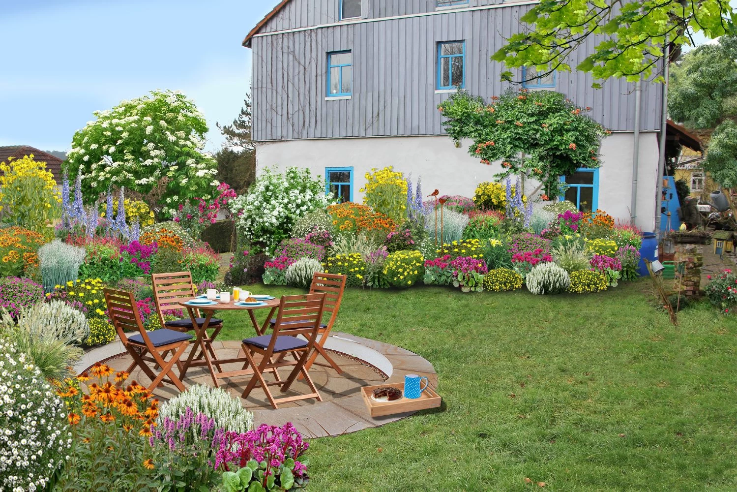 Farbenfrohes Sommerbeet (Leicht Erweiterbare Blütenfreude)